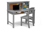 Grey (026) 9-Tween Wood Desk with Hutch and Chair