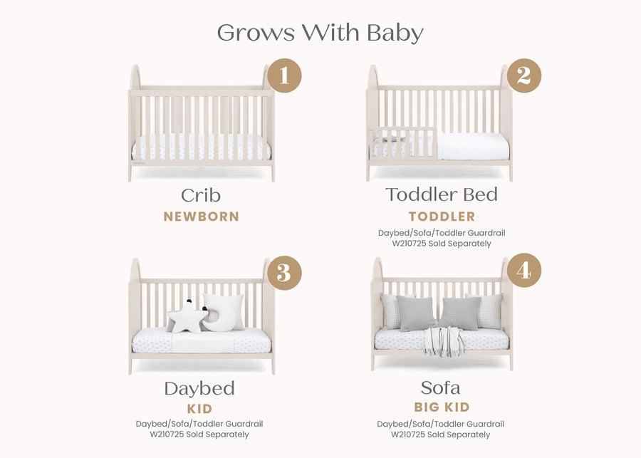 Soft Beige (1560) 3-Willa 4-in-1 Convertible Crib