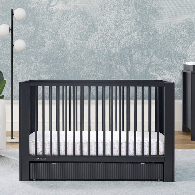 Black Crib 23-Cassie 4-in-1 Convertible Crib with Underdrawer