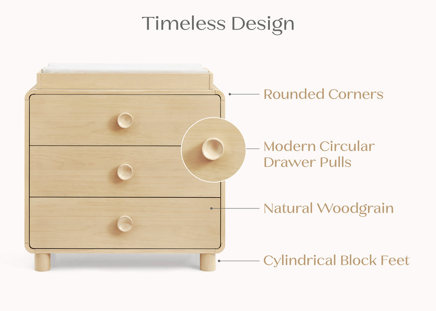Natural Sandstone (1544) 19-Ari 3 Drawer Dresser with Changing Top