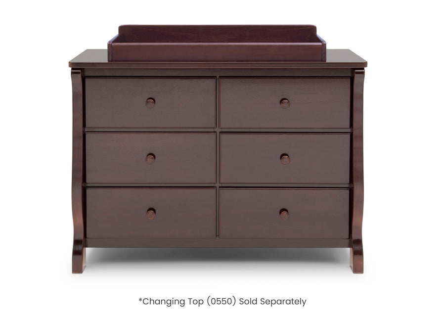 Dark Chocolate (207) 21-Canton / Eclipse 6 Drawer Dresser with Interlocking Drawers