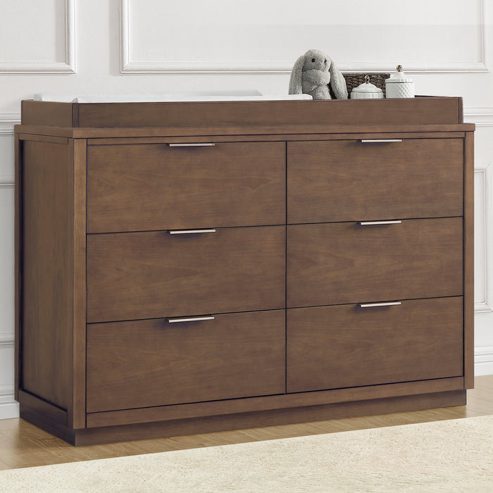 Teak Brown (1526) 2-Forever 6 Drawer Dresser with Interlocking Drawers - Naturals Collection