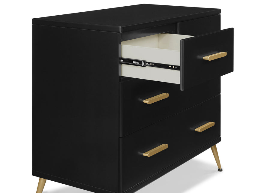 Ebony with Melted Bronze (1500) 9-Sloane 4 Drawer Dresser with Changing Top and Interlocking Drawers