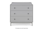 Gray dresser with three drawers on a white background 13-babyGap Legacy 3 Drawer Dresser with Interlocking Drawers