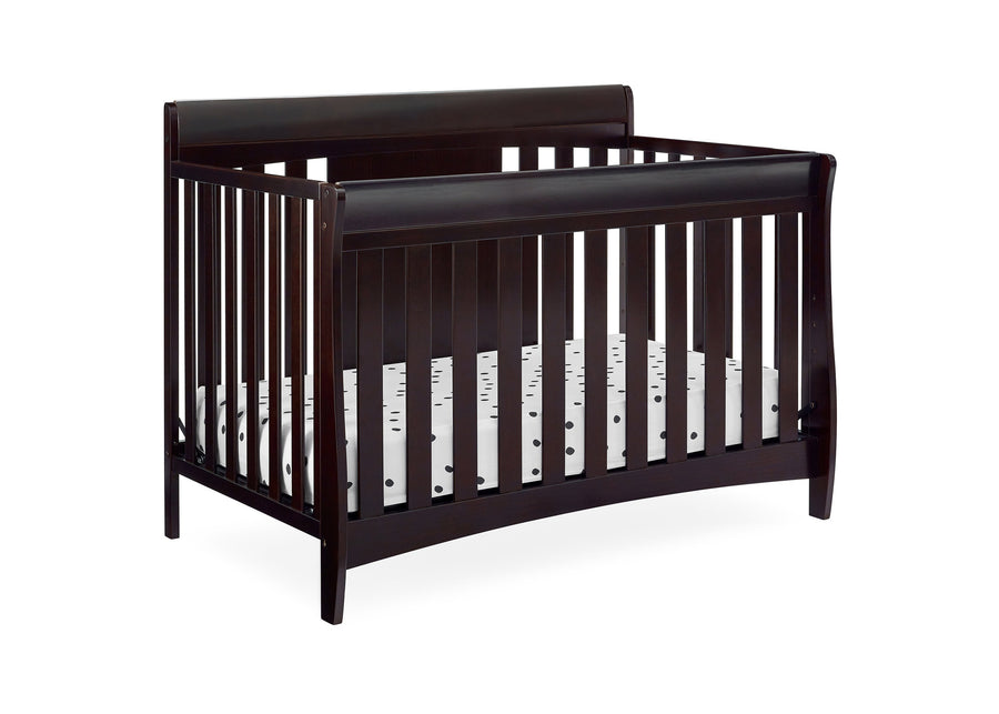 Dark wood crib on a white background 19-Richmond 6-in-1 Convertible Baby Crib