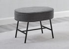 Stone Grey with Black & Natural (1420) 4-Ella Ottoman with LiveSmart Evolve Fabric