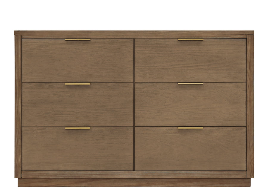 DCB: Aged Oak (845) 2-Forever 6 Drawer Dresser with Interlocking Drawers - Naturals Collection