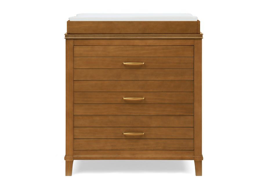 Chestnut (836) 3-Phoebe 3 Drawer Dresser with Interlocking Drawers