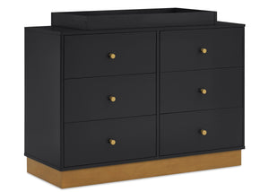 Midnight Grey with Acorn (1510) 11-James 6 Drawer Dresser with Changing Top and Interlocking Drawers