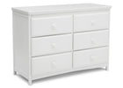 Bianca White (130) 7-Emerson 6 Drawer Dresser with Interlocking Drawers