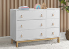 Bianca White with Natural (123) 17-babyGap Legacy 6 Drawer Dresser with Leather Pulls and Interlocking Drawers