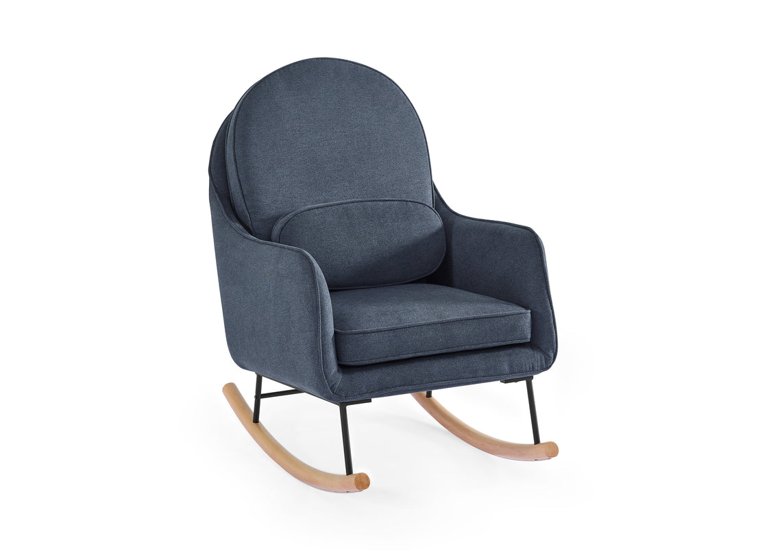Blue rocking chair on a white background