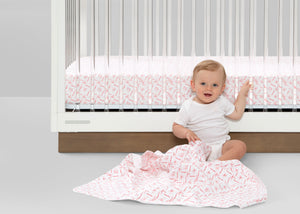 Pink Floral (3034) 2-Fitted Crib Sheets - 3 Pack