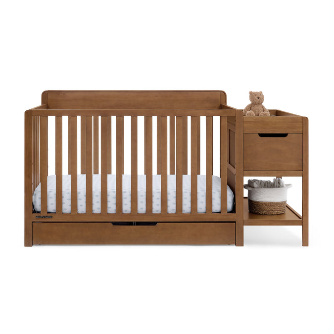 DCB: Chestnut (836) 47-Maya 5-in-1 Convertible Crib and Changer with Storage