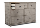 Rustic White (119) 4-Monterey 7 Drawer Dresser with Interlocking Drawers