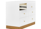 Bianca White with Acorn (1509) 9-James 6 Drawer Dresser with Changing Top and Interlocking Drawers