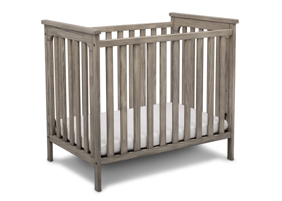Rustic White (119) 7-Monterey Mini Crib with Mattress