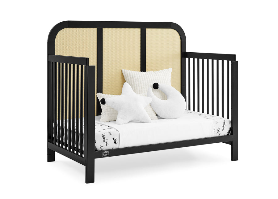 Ebony with Textured Almond (1507) 5-Theo 6-in-1 Convertible Crib