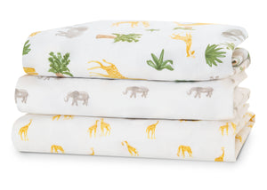 Safari Friends (3414) 13-Fitted Crib Sheets - 3 Pack