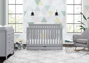 Grey (026) 1-Mercer 6-in-1 Convertible Crib with Storage Trundle