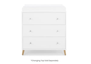 Bianca White with Natural (123) 3-Jordan 3 Drawer Dresser