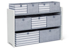 Storage unit with gray and white striped bins on a white background 6-GapKids Deluxe Toy Organizer