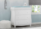 Bianca White (130) 7-Lancaster 3 Drawer Dresser with Changing Top and Interlocking Drawers