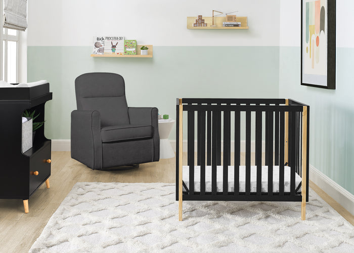 Gio Mini Crib with 2.75-Inch MattressEbony with Natural (1482)