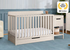 Soft Beige (1560) 2-Maya 5-in-1 Convertible Crib and Changer with Storage