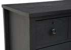 Textured Midnight Grey (1347) 5-Farmhouse 3 Drawer Dresser with Changing Top and Interlocking Drawers