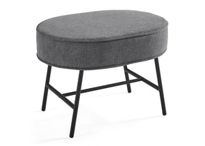 Stone Grey with Black & Natural (1420) 9-Ella Ottoman with LiveSmart Evolve Fabric