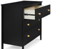 Ebony with Natural (1482) 4-Casey 3 Drawer Dresser with Interlocking Drawers
