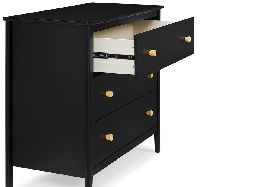Ebony with Natural (1482) 4-Casey 3 Drawer Dresser with Interlocking Drawers