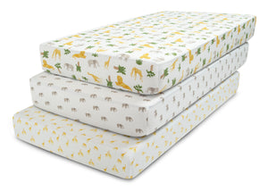 Safari Friends (3414) 11-Fitted Crib Sheets - 3 Pack