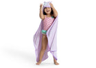 Light Purple Unicorn (1262) 17-Kids Hooded Bath Towel with Pockets