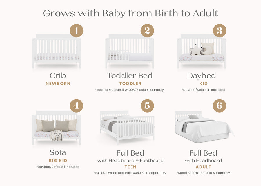 Bianca White (130) 19-Isabelle 6-in-1 Convertible Crib