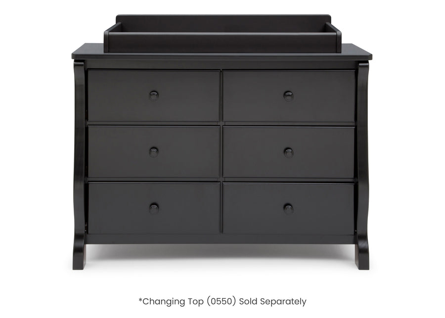 Ebony (0011) 15-Canton / Eclipse 6 Drawer Dresser with Interlocking Drawers