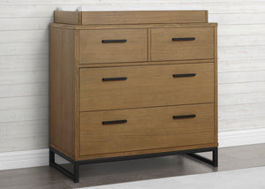 Rustic Acorn with Matte Black (780) 17-Foundry 4 Drawer Dresser with Changing Top