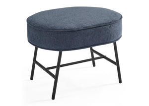 Slate Blue with Black & Natural (1421) 12-Ella Ottoman with LiveSmart Evolve Fabric