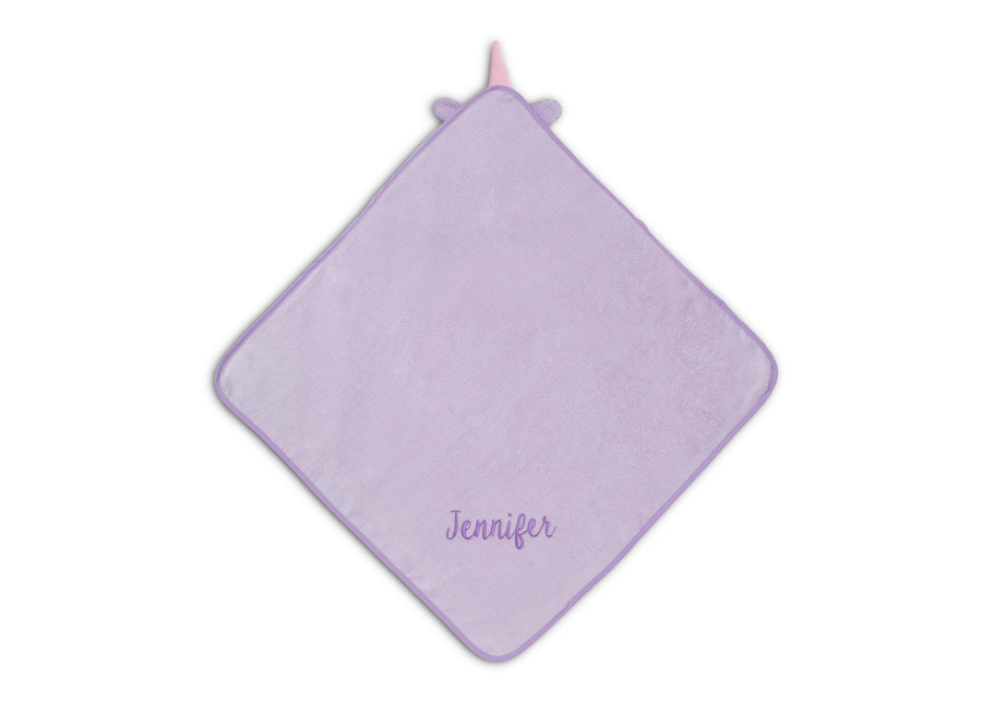 Light Purple Unicorn (1262) 11-Personalized Baby Hooded Bath Towel