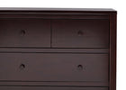 Dark wooden dresser with three drawers on a white background 17-3 Drawer Dresser with Interlocking Drawers