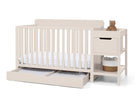 Soft Beige (1560) 12-Maya 5-in-1 Convertible Crib and Changer with Storage