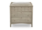 Textured Limestone (1340) 7-Farmhouse 3 Drawer Dresser with Changing Top and Interlocking Drawers