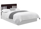 Bed with white bedding and a dark headboard on a white background 20-Richmond 6-in-1 Convertible Baby Crib