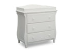 Bianca White (130) 9-Lancaster 3 Drawer Dresser with Changing Top and Interlocking Drawers