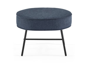 Slate Blue with Black & Natural (1421) 11-Ella Ottoman with LiveSmart Evolve Fabric