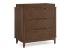 Teak Brown (1526) 15-Noah 3 Drawer Dresser with Changing Top and Interlocking Drawers