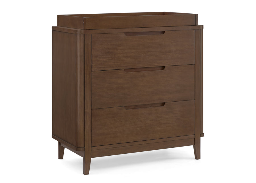 Teak Brown (1526) 15-Noah 3 Drawer Dresser with Changing Top and Interlocking Drawers