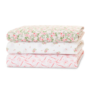 DCB: Pink Floral (3034) 20-Fitted Crib Sheets - 3 Pack