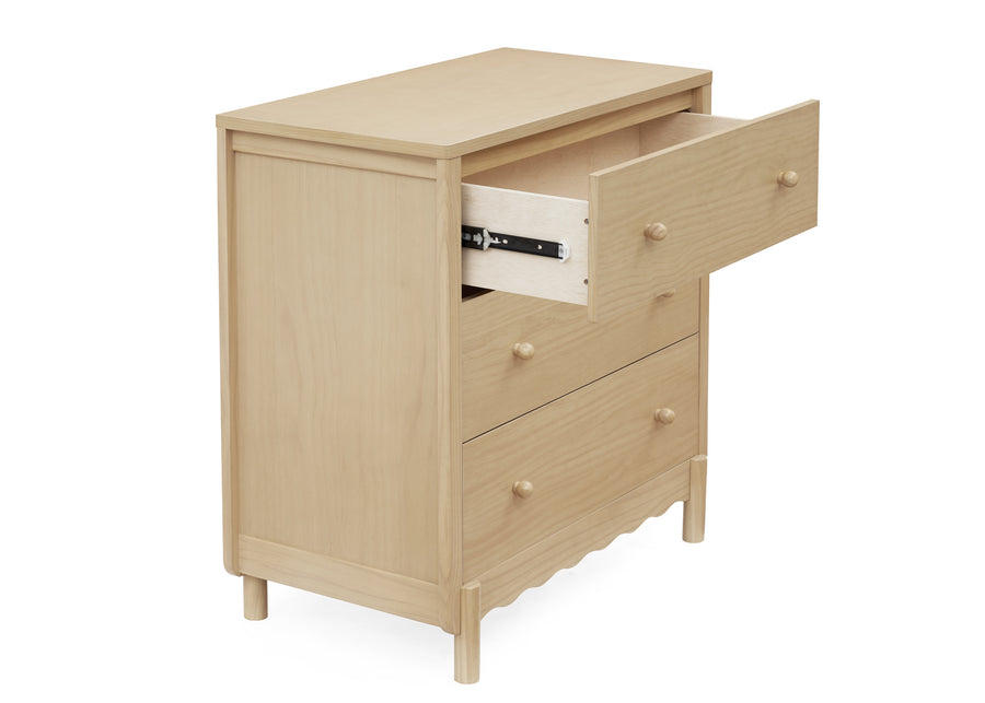 Natural Sandstone (1544) 11-William 3 Drawer Dresser with Changing Top and Interlocking Drawers